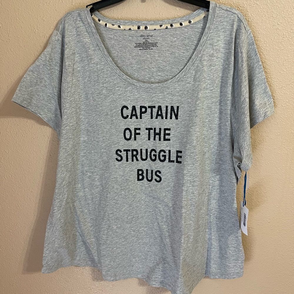 ❤️Sleep Sense Captain Of The Struggle Bus Sleep Tee